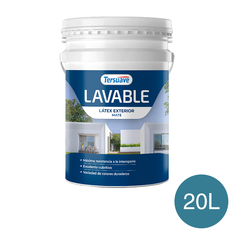 Pintura Latex Exterior Lavable Tersuave Azul Cielo Mate 20L