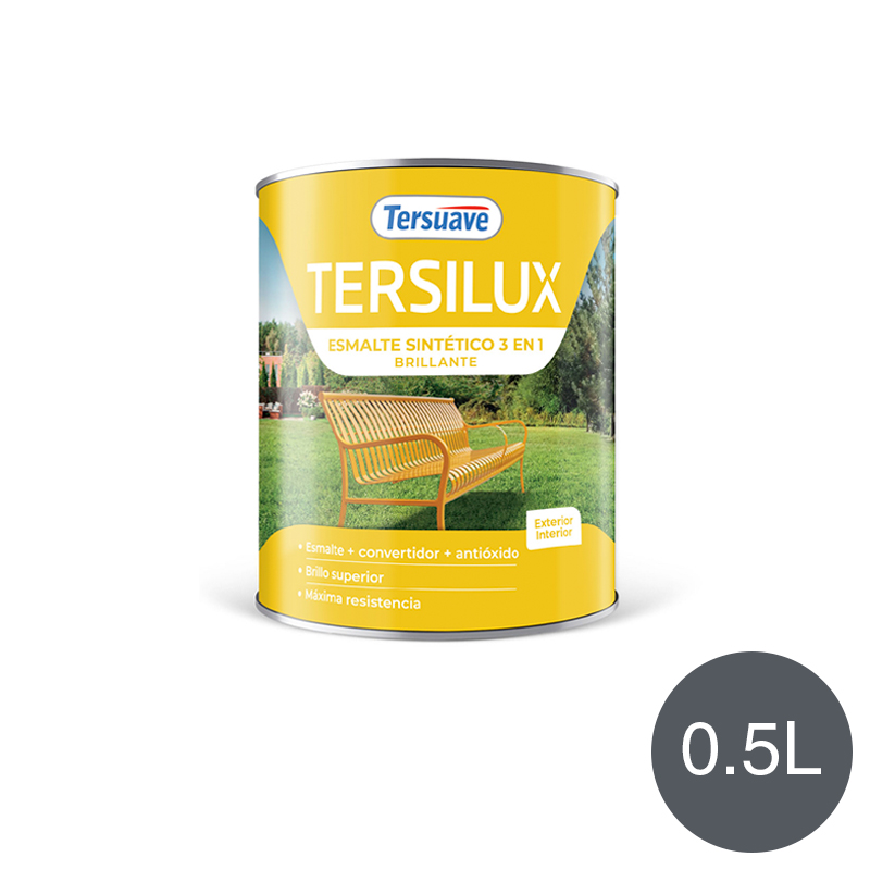 Esmalte Sintetico Brillante Convertidor Antioxido Tersuave Gris Oscuro 500ml