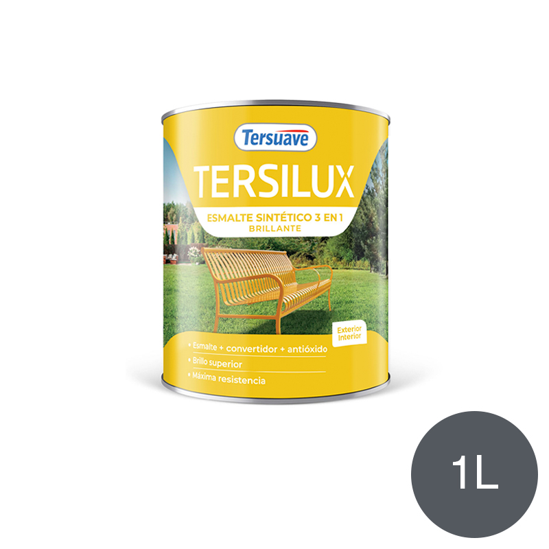 Esmalte Sintetico Brillante Convertidor Antioxido Tersuave Gris Oscuro 1L