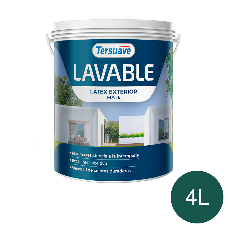 Pintura Latex Exterior Lavable Tersuave Verde Foresta Mate 4L