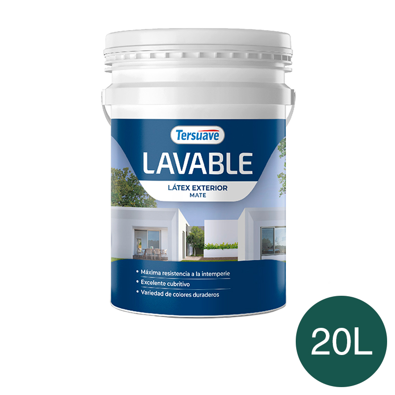 Pintura Latex Exterior Lavable Tersuave Verde Foresta Mate 20L