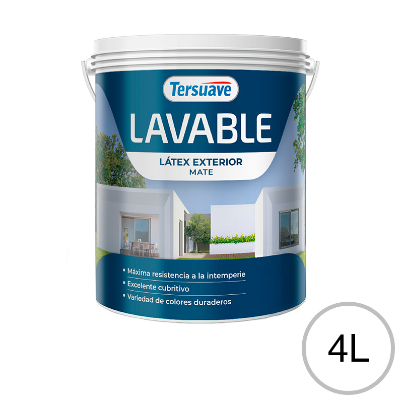 Pintura Latex Exterior Lavable Tersuave Blanco Mate 4L