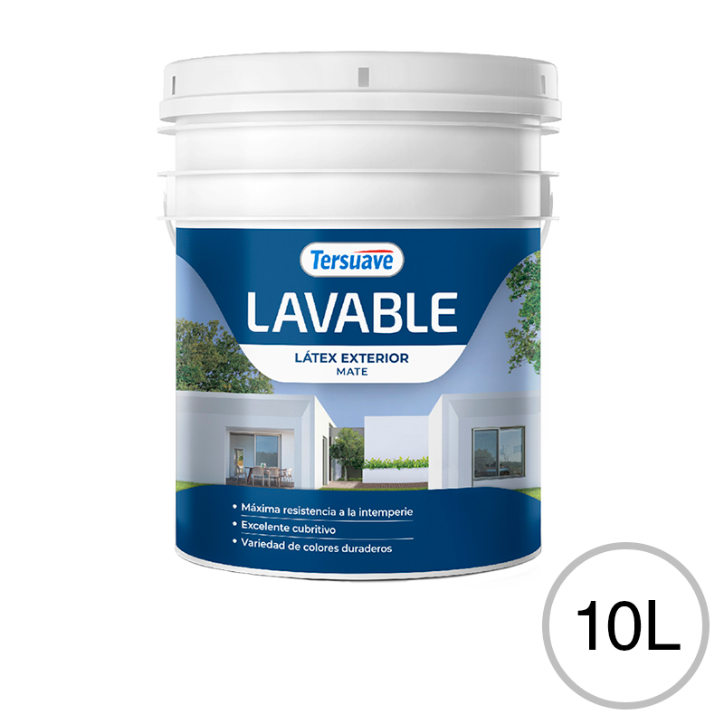 Pintura Latex Exterior Lavable Tersuave Blanco Mate 10L