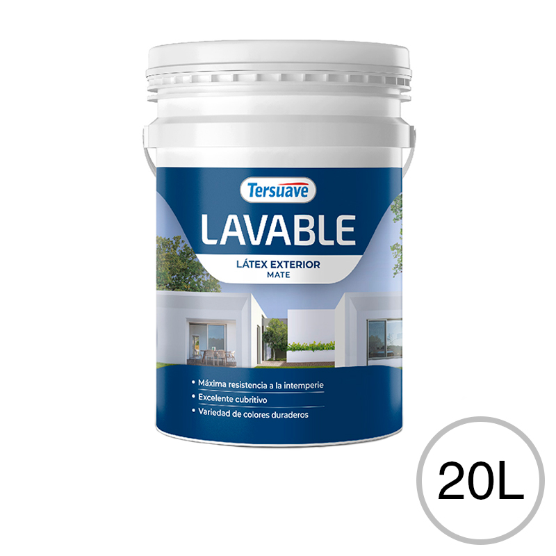 Pintura Latex Exterior Lavable Tersuave Blanco Mate 20L