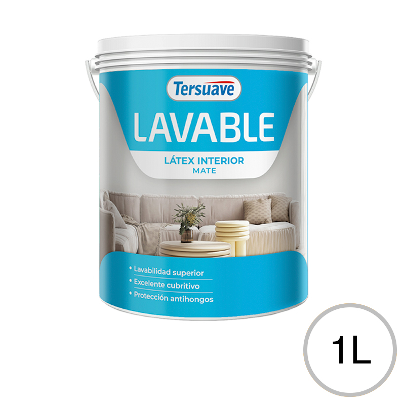 Pintura Latex interior Lavable Tersuave Blanco Eggshell 1L