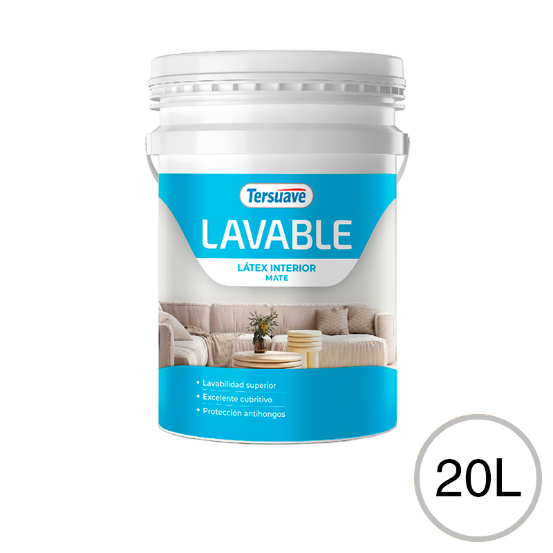 Pintura Latex interior Lavable Tersuave Blanco Eggshell 20L