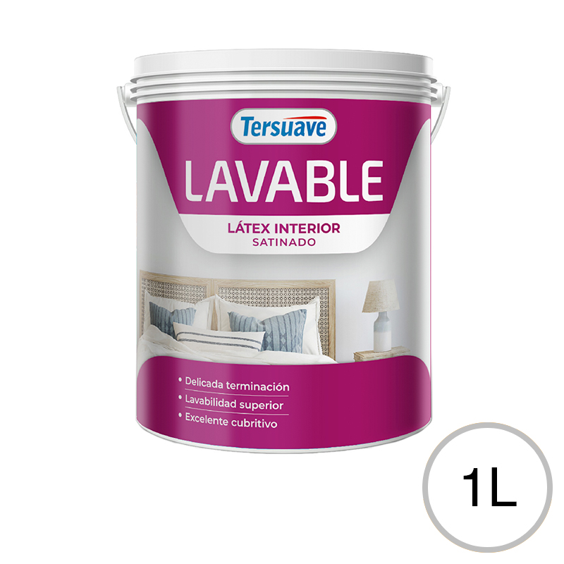 Pintura Latex interior Lavable Tersuave Blanco Satinado 1L