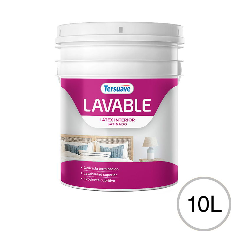 Pintura Latex interior Lavable Tersuave Blanco Satinado 10L
