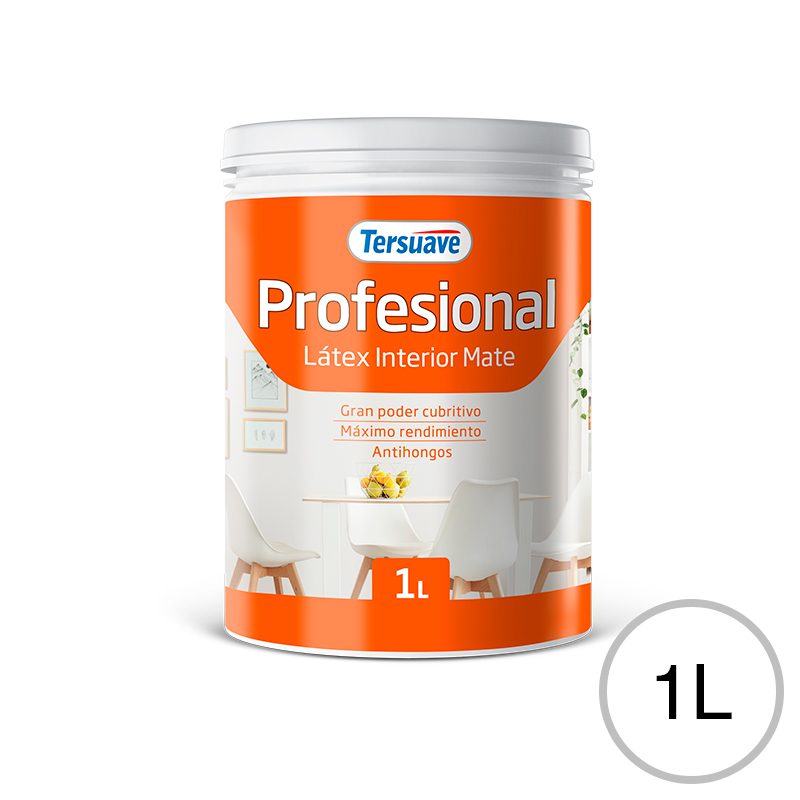 Pintura Latex Interior Profesional Tersuave Blanco Mate 1L