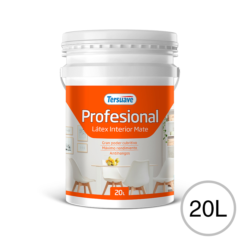 Pintura Latex Interior Profesional Tersuave Blanco Mate 20L