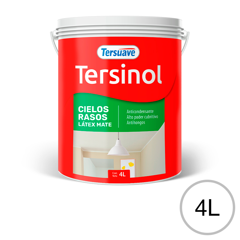 Pintura Latex para Cielorrasos Antihongo Tersinol Blanco 4L