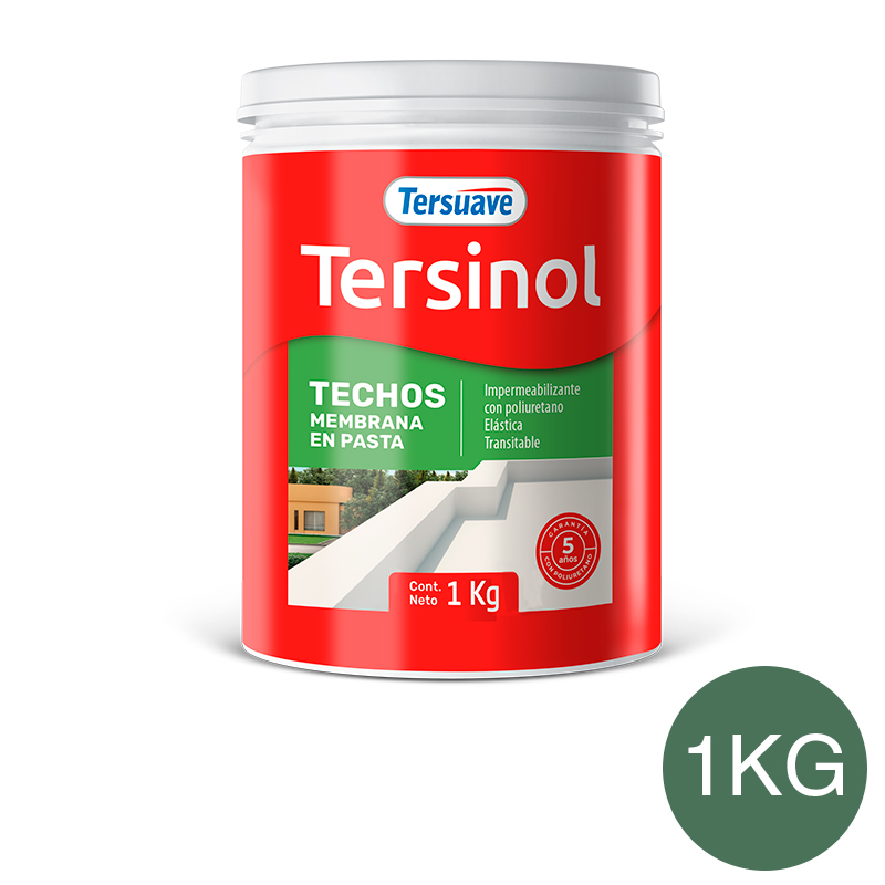 Membrana en Pasta Poliuretanica Tersinol Techos Verde Foresta 1Kg