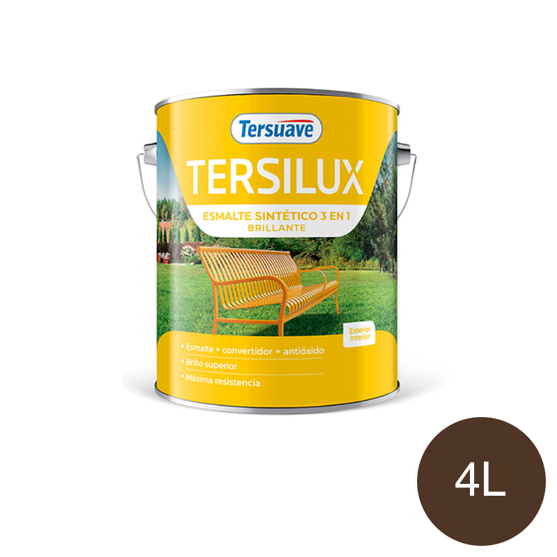 Esmalte Sintetico Brillante Convertidor Antioxido Tersuave Tabaco 4L
