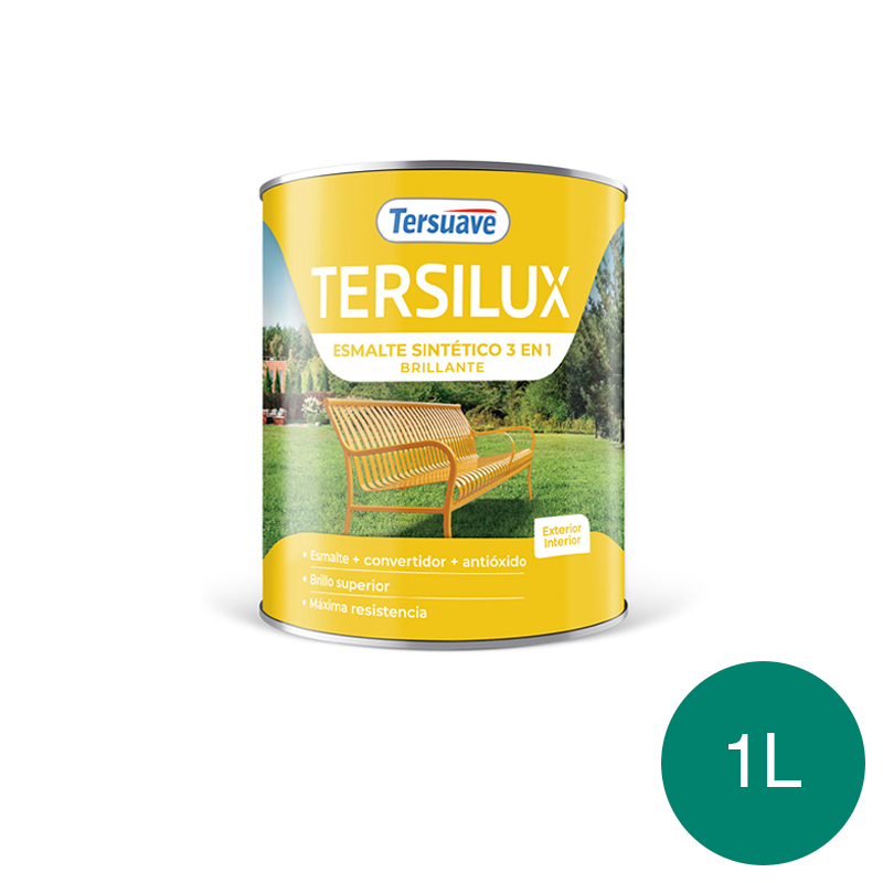 Esmalte Sintetico Brillante Convertidor Antioxido Tersuave Verde Esmeralda 1L