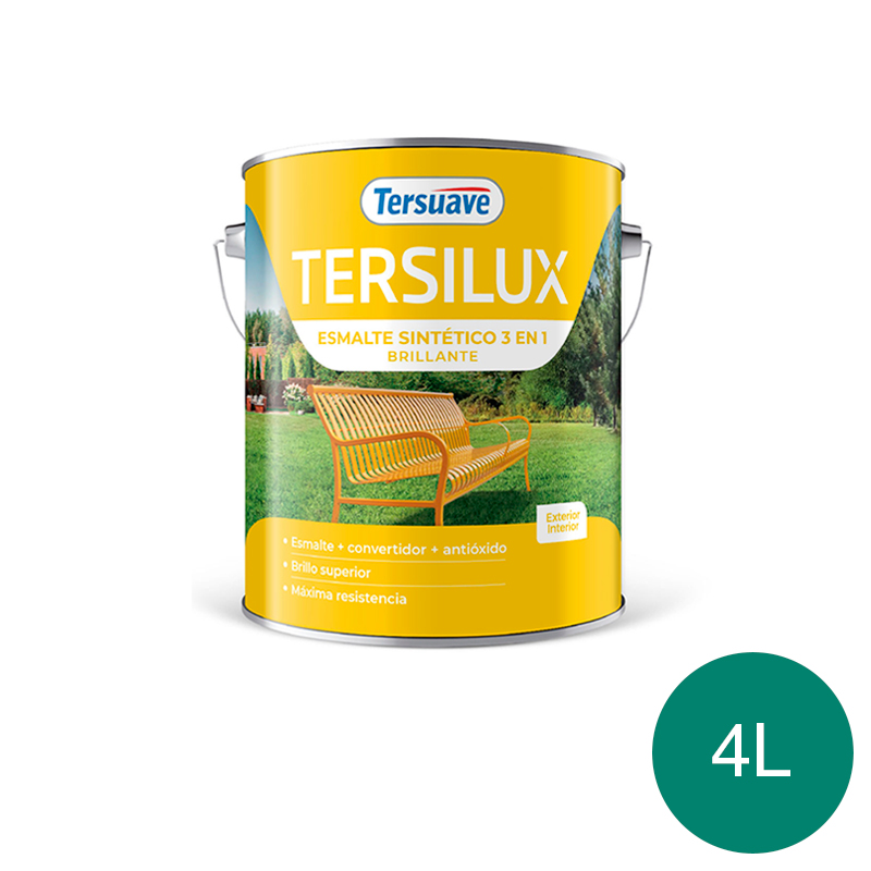 Esmalte Sintetico Brillante Convertidor Antioxido Tersuave Verde Esmeralda 4L