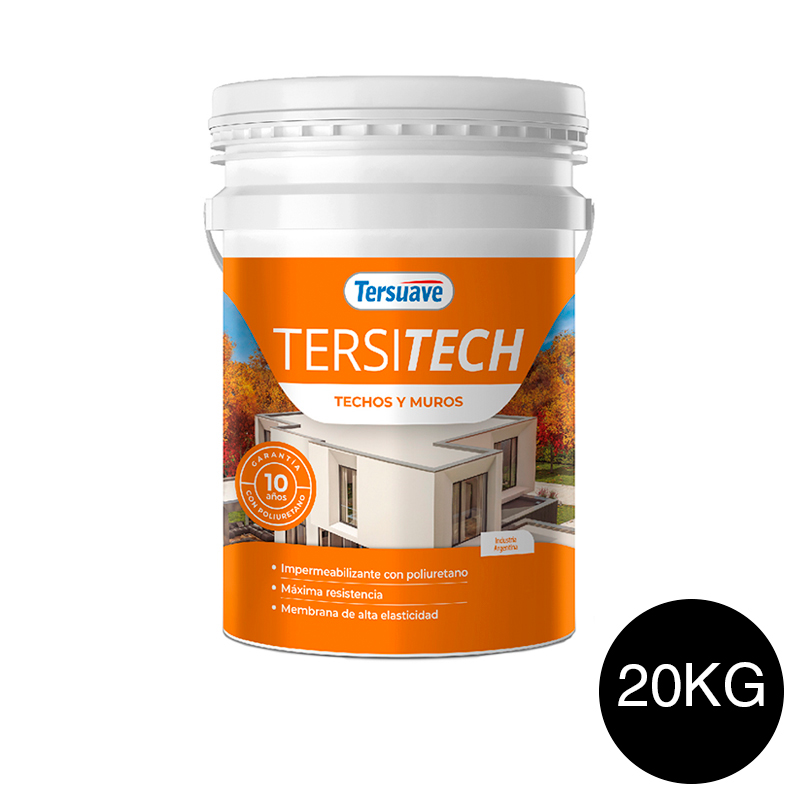 Membrana Liquida Impermeabilizante para Techos y Muros Tersitech Sin Fibras Negro Azabache 20Kg