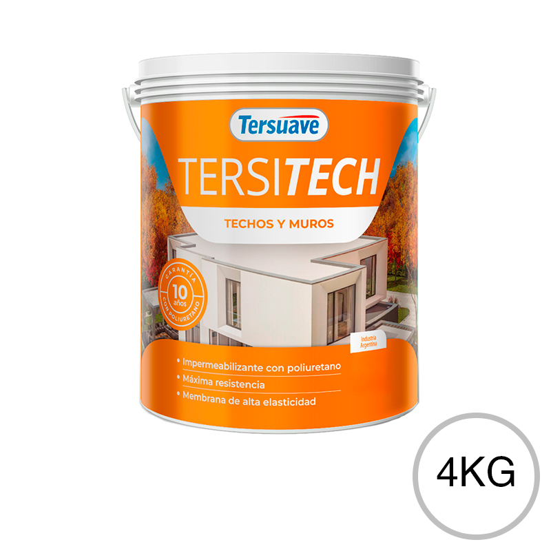 Membrana Liquida Impermeabilizante para Techos y Muros Tersitech Sin Fibras Blanco 4Kg
