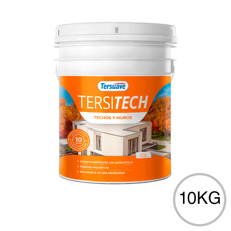 Membrana Liquida Impermeabilizante para Techos y Muros Tersitech Sin Fibras Blanco 10Kg