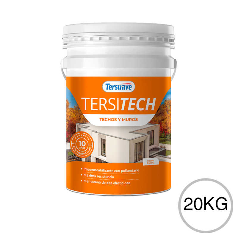 Membrana Liquida Impermeabilizante para Techos y Muros Tersitech Sin Fibras Blanco 20Kg