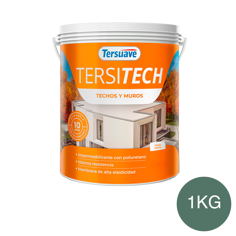 Membrana Liquida Impermeabilizante para Techos y Muros Tersitech Sin Fibras Verde Foresta 1Kg
