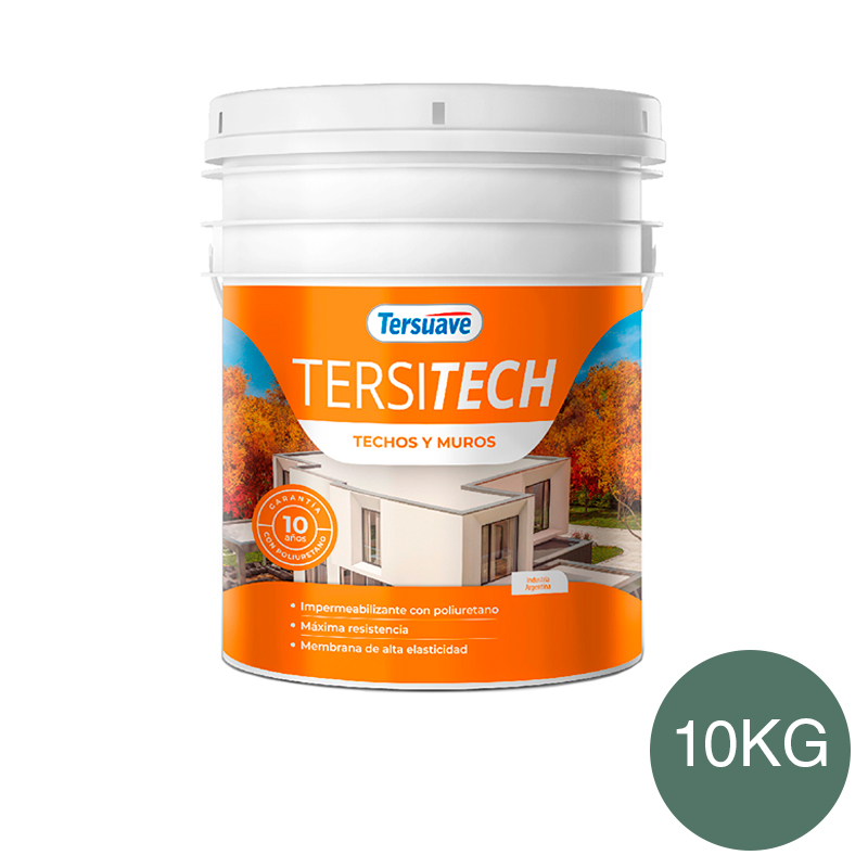 Membrana Liquida Impermeabilizante para Techos y Muros Tersitech Sin Fibras Verde Foresta 10Kg