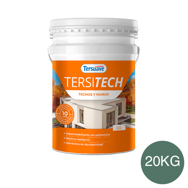 Membrana Liquida Impermeabilizante para Techos y Muros Tersitech Sin Fibras Verde Foresta 20Kg