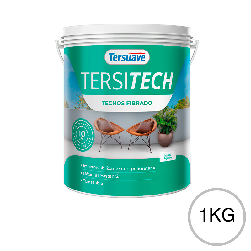 Membrana Liquida Impermeabilizante para Techos y Muros Tersitech Fibrado Blanco 1Kg