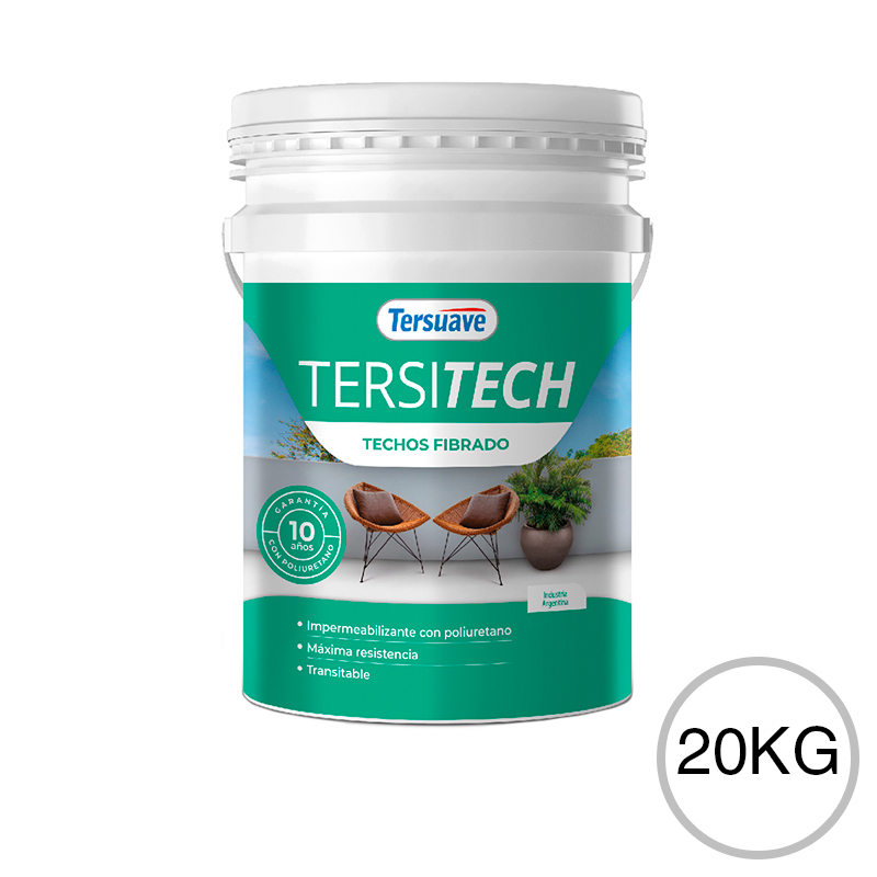 Membrana Liquida Impermeabilizante para Techos y Muros Tersitech Fibrado Blanco 20Kg