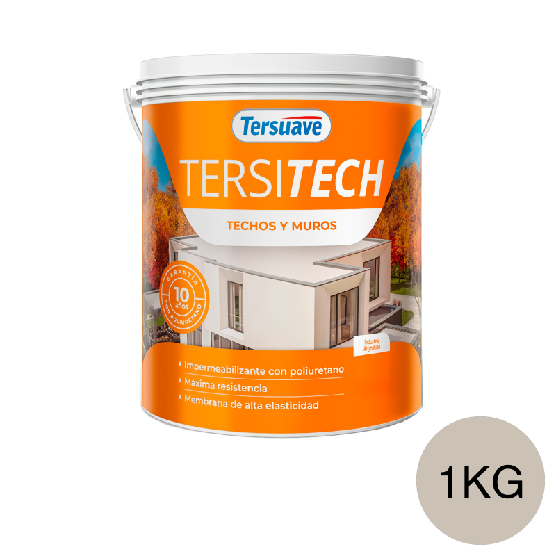Membrana Liquida Impermeabilizante Tersitech Techos y Muros Gris x 1 Kg