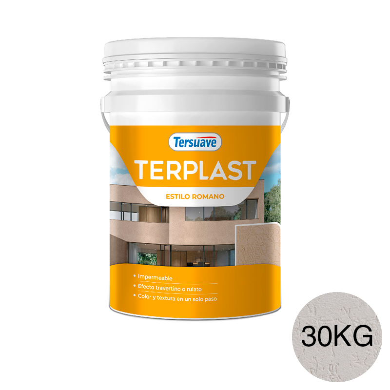Revestimiento Plastico Revoque Texturado Terplast Romano Fino Blanco 30Kg