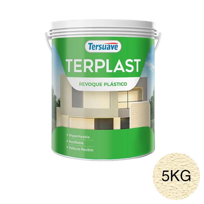 Revestimiento Revoque Plastico con Color Terplast Marfil Duna 5Kg