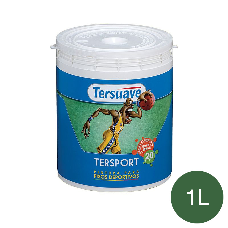 Pintura Latex para Pisos Deportivos al Agua Tersport Verde Mate 1L