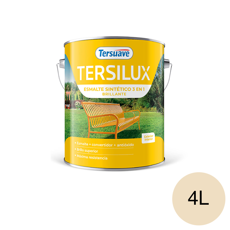 Esmalte Sintetico Brillante Convertidor Antioxido Tersuave Marfil 4L