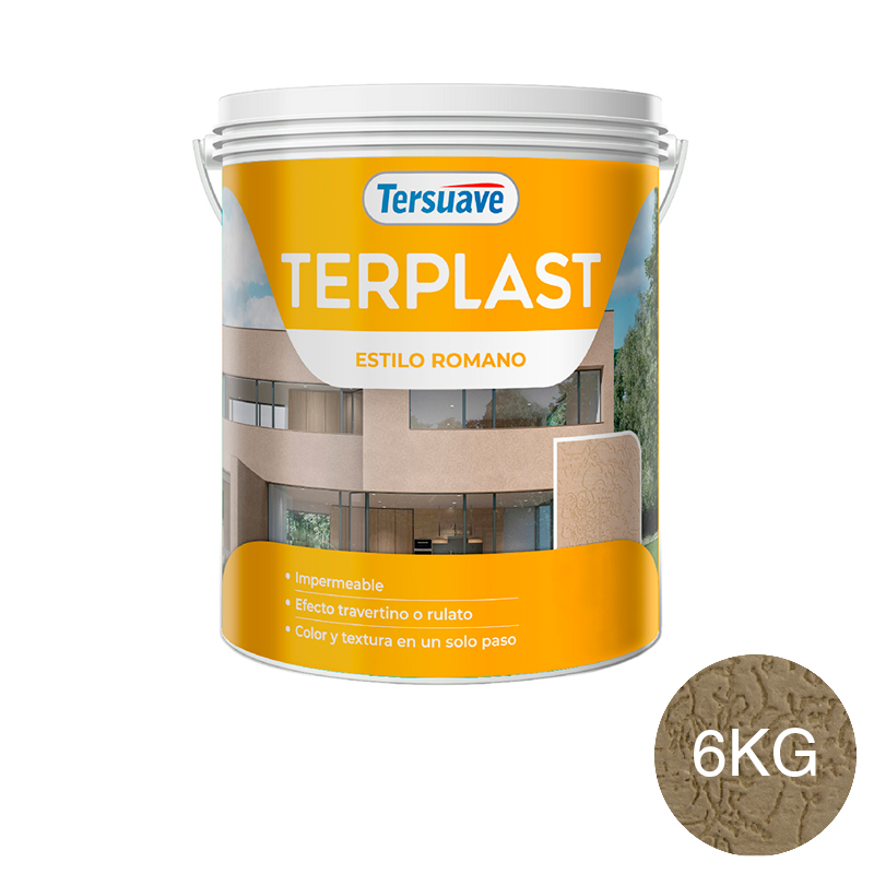 Revestimiento Plastico Revoque Texturado Terplast Romano Mediano Beige Cocada 6Kg