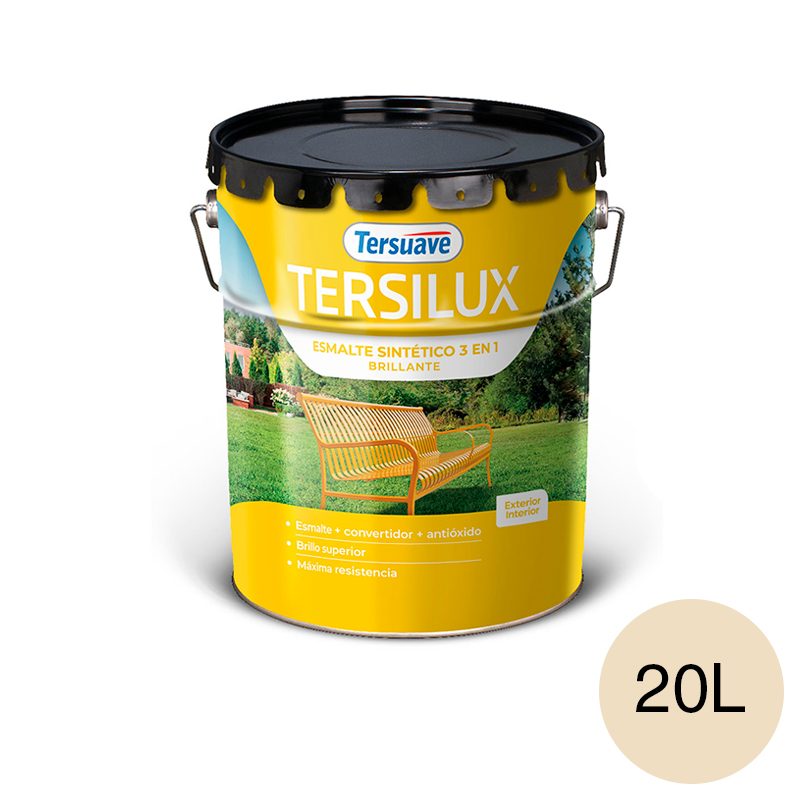 Esmalte Sintetico Brillante Convertidor Antioxido Tersuave Marfil 20L