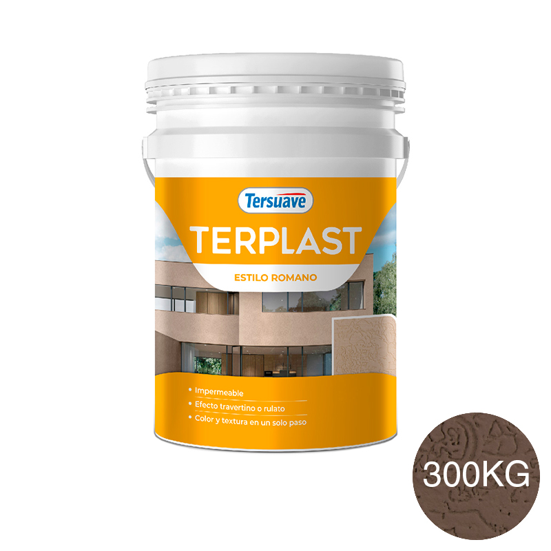 Revestimiento Plastico Revoque Texturado Terplast Romano Mediano Marron Serrano 300Kg