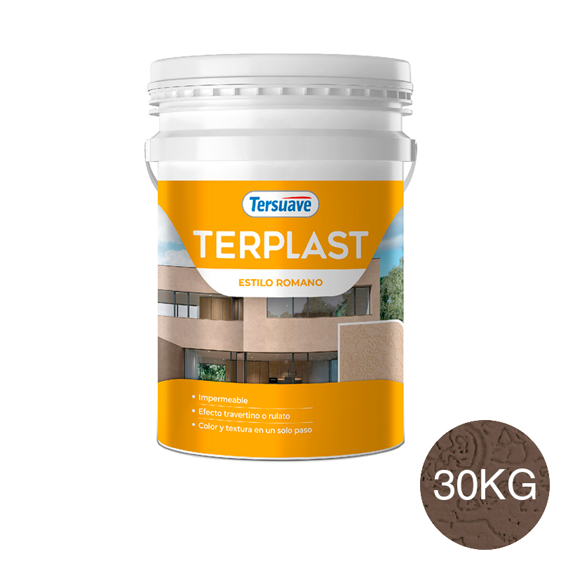 Revestimiento Plastico Revoque Texturado Terplast Romano Mediano Marron Serrano 30Kg