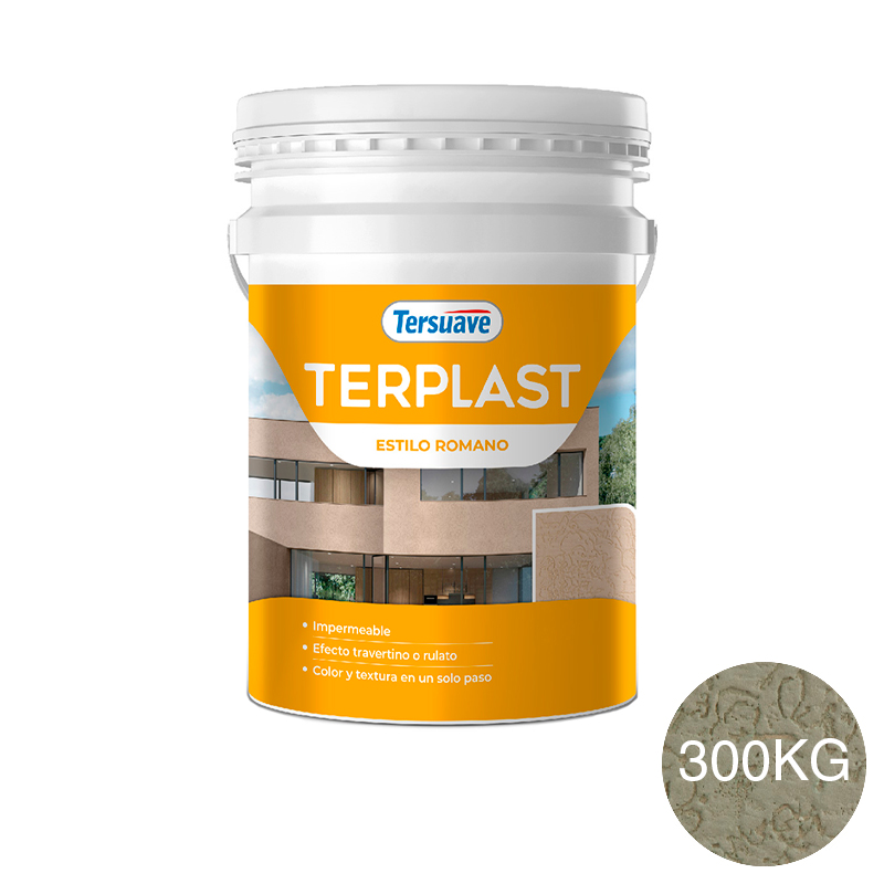 Revestimiento Plastico Revoque Texturado Terplast Romano Mediano Verde Liquen 300Kg
