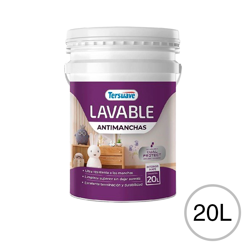 Pintura Latex Lavable Antimanchas Interior Mate 20lt