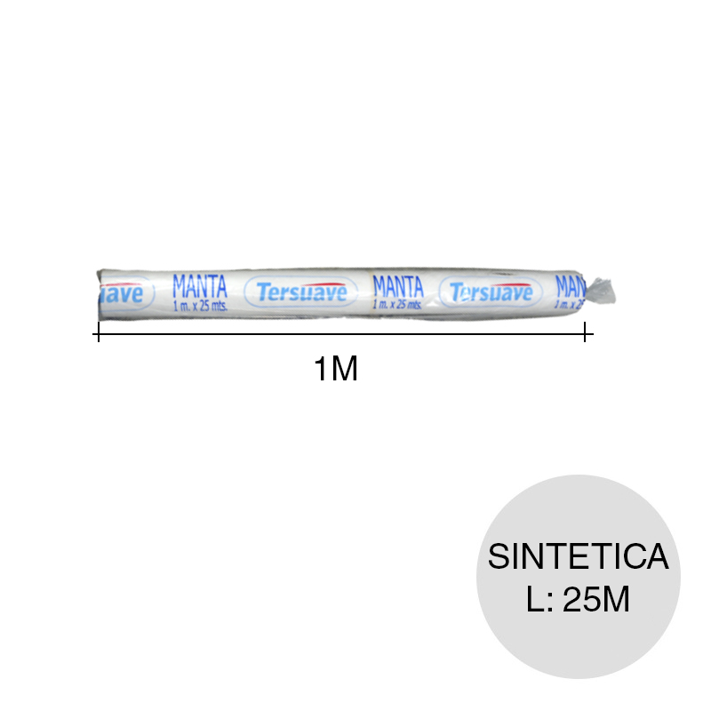 Manta fibra sintetica blanco translucido rollo x 1m x 25m
