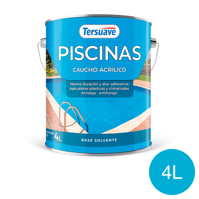 Pintura para Piletas Base Solvente Tersuave Celeste Semimate 4L