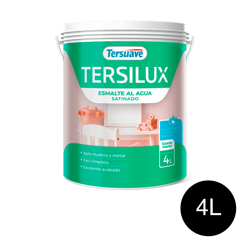 Esmalte al Agua Multiproposito Secado Rapido Tersuave Negro Satinado 4L