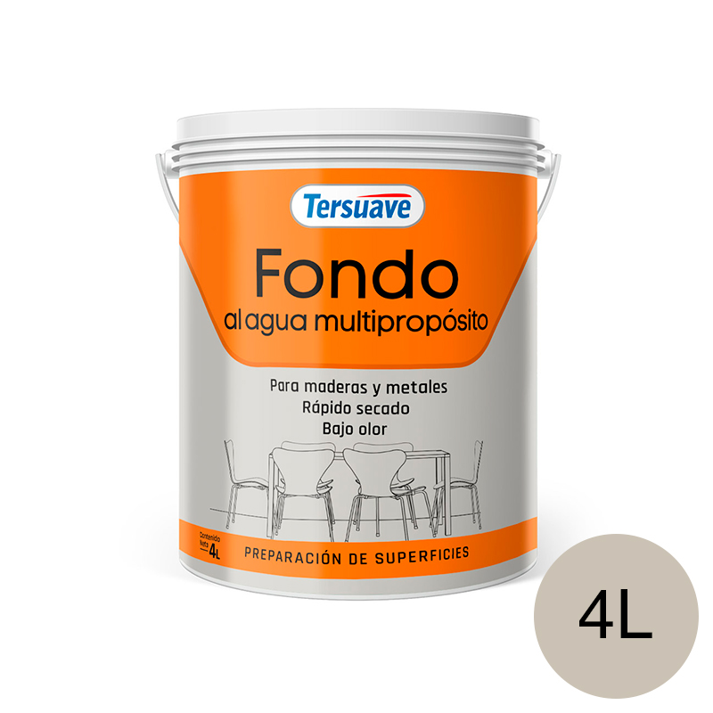 Fondo al Agua Multiproposito Maderas Metales Tersuave Gris Mate 4L