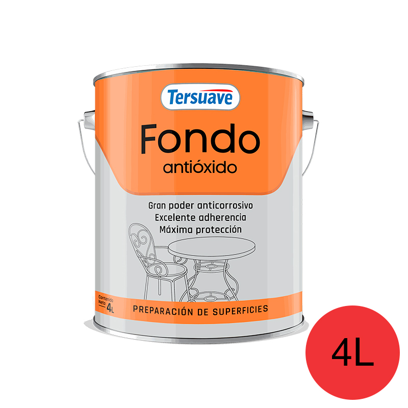 Fondo Antioxido Cromato de Zinc Tersuave Rojo Mate 4L