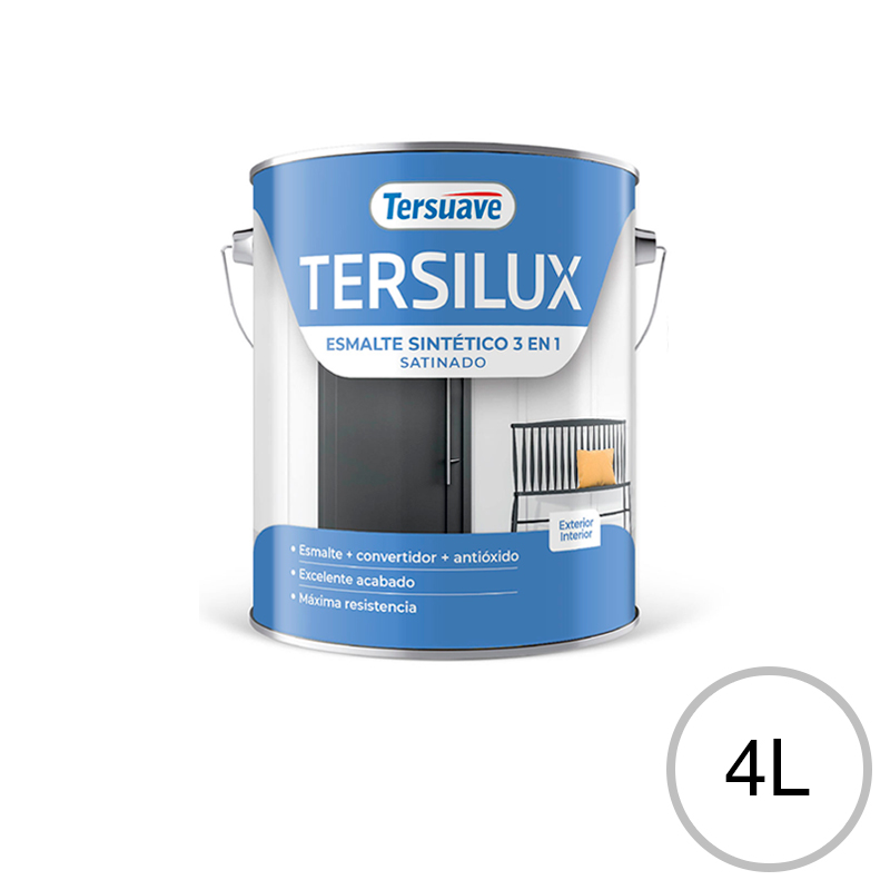 Esmalte Sintetico Satinado Convertidor Antioxido Tersuave Blanco 4L
