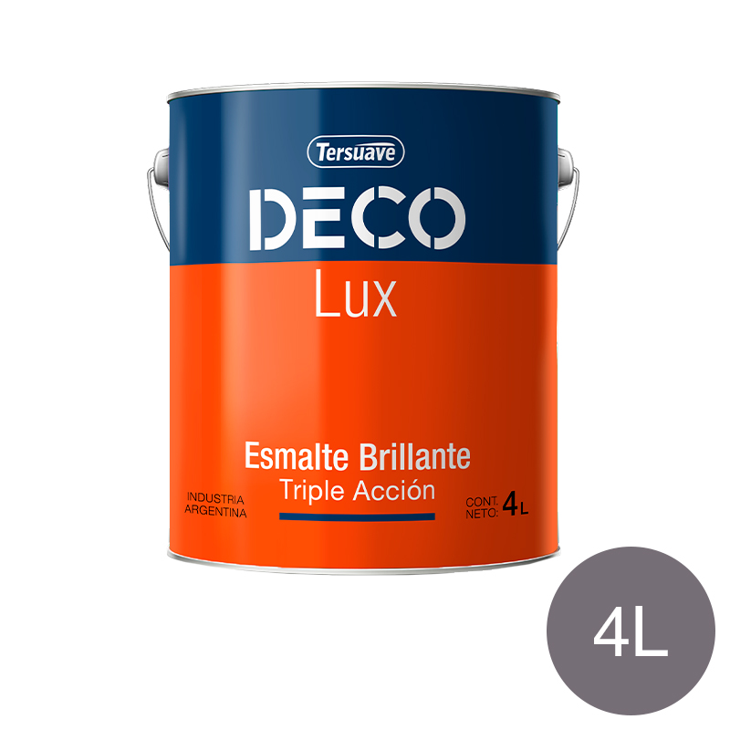 Deco Lux Esmalte Sintetico Brillante Gris  x 4l