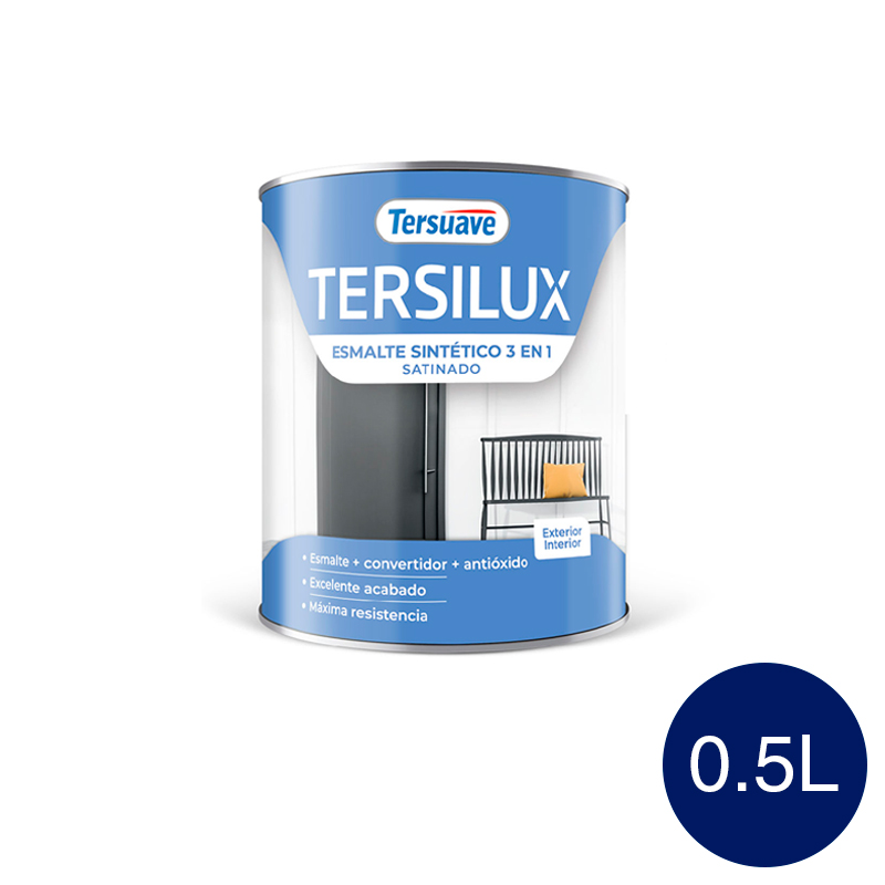 Esmalte Sintetico Satinado Convertidor Antioxido Tersuave Azul Capri 500 ml