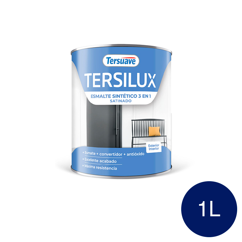 Esmalte Sintetico Satinado Convertidor Antioxido Tersuave Azul Capri 1L