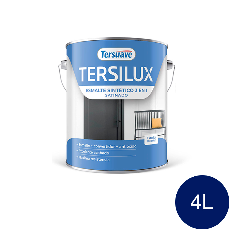 Esmalte Sintetico Satinado Convertidor Antioxido Tersuave Azul Capri 4L