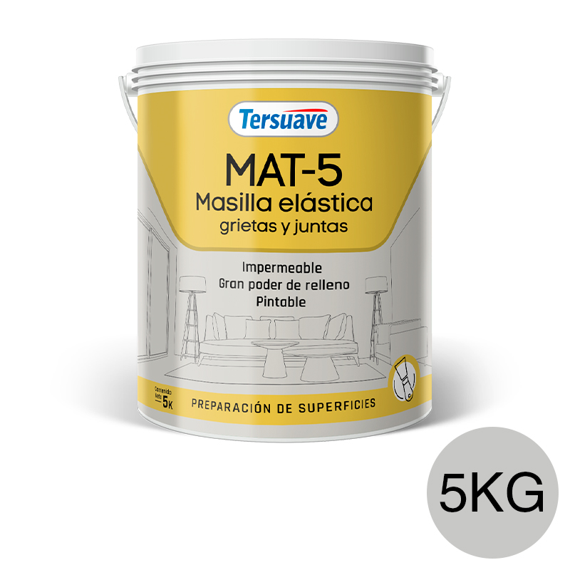 Masilla Acrilica elastomerica MAT 5 Gris 5 kgs